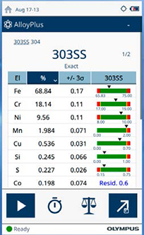 圖3:Vanta分析儀所提供的準(zhǔn)確可靠的讀數(shù)有助于輕松確定合金的組成成分。